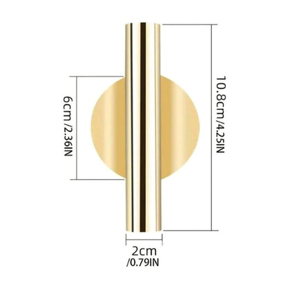 Champagne Gold Metal Wall Vase for Dried Flowers Grass or Faux Plants, Modern Home Decor for Living Room Bedroom Office Wall Art, 4.25x2.36x0.787in