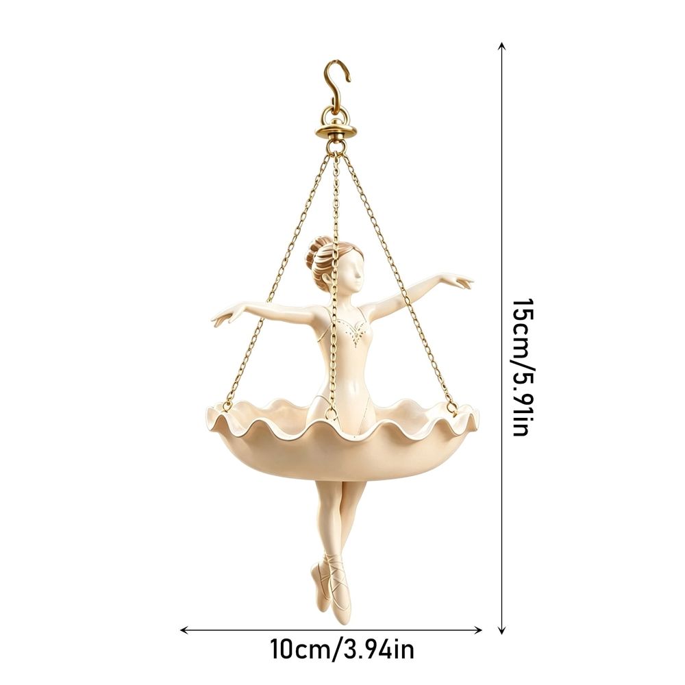 Ballet Dancer Hanging Planter Resin Flower Pot 5.91 Inch Weather Resistant Decorative Plant Container for Indoor Outdoor Garden Patio Balcony Porch Sunroom Decor
