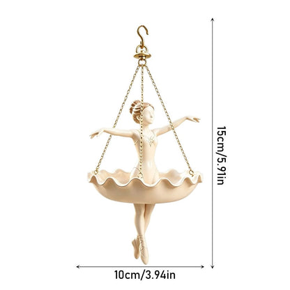 Ballet Dancer Hanging Planter Resin Flower Pot 5.91 Inch Weather Resistant Decorative Plant Container for Indoor Outdoor Garden Patio Balcony Porch Sunroom Decor
