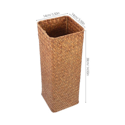 Wicker Flower Basket Woven Flower Vase Light Brown Grass Decoration 1Pack Back to School