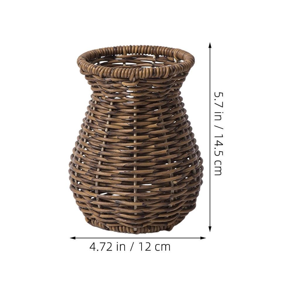 Brown Decorative Flower Vase Set with Natural Texture, Unique Home Decor for Living Room, Office, and Modern Spaces