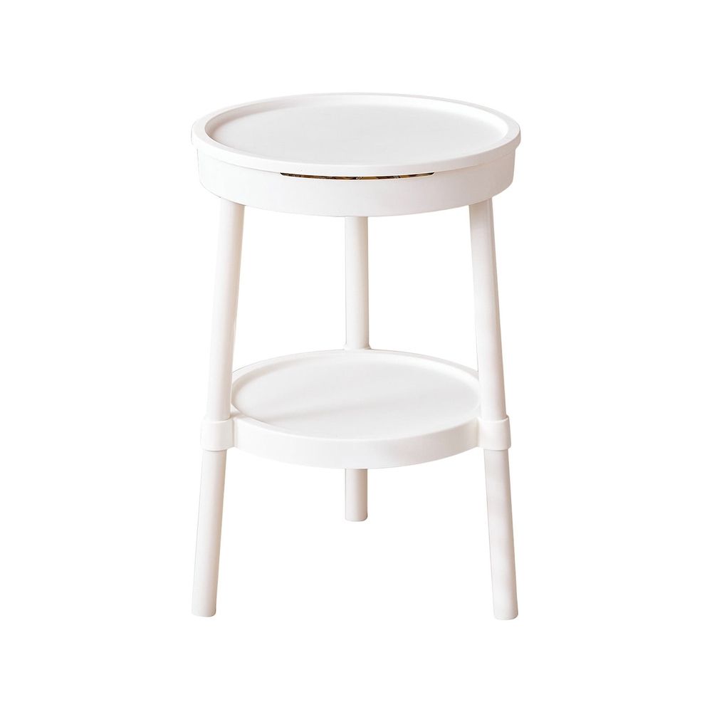 Multifunctional Side Table with Storage Shelf - Small Coffee Table with Study Desk Function for Living Room Bedroom - Compact Bedside Table with Shelf - Portable End Table for Small Spaces