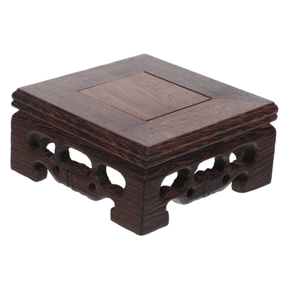 Light Brown Wood Display Platform Elegant Riser for Flower Pots and Decorative Crafts