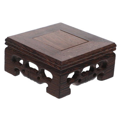 Light Brown Wood Display Platform Elegant Riser for Flower Pots and Decorative Crafts
