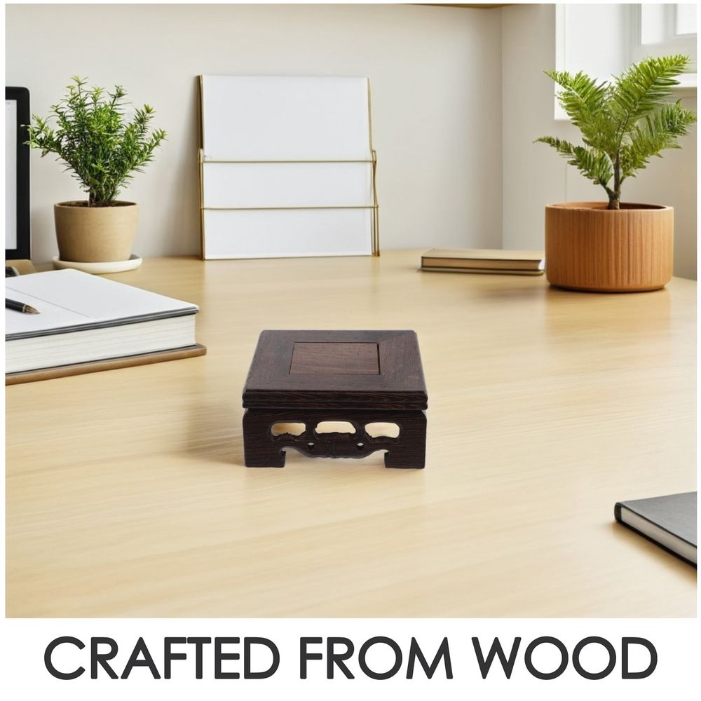 Light Brown Wood Display Platform Elegant Riser for Flower Pots and Decorative Crafts
