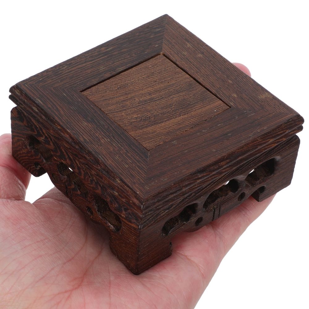 Light Brown Wood Display Platform Elegant Riser for Flower Pots and Decorative Crafts