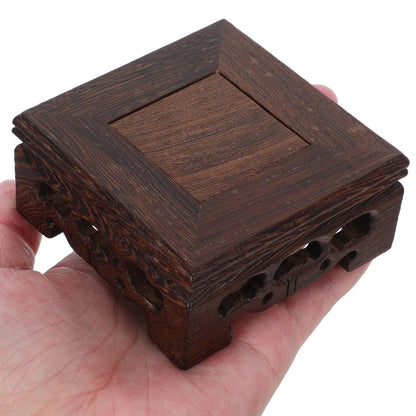 Light Brown Wood Display Platform Elegant Riser for Flower Pots and Decorative Crafts