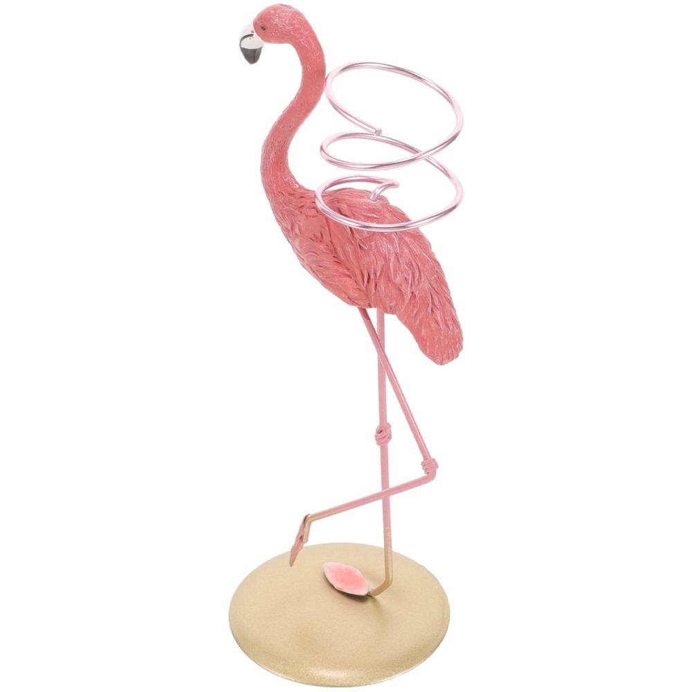 Flamingo Air Plant Holder with Resin and Iron Stand, Decorative Display for Home and Office Décor