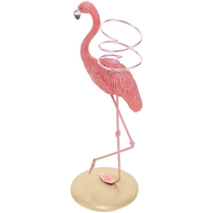 Flamingo Air Plant Holder with Resin and Iron Stand, Decorative Display for Home and Office Décor