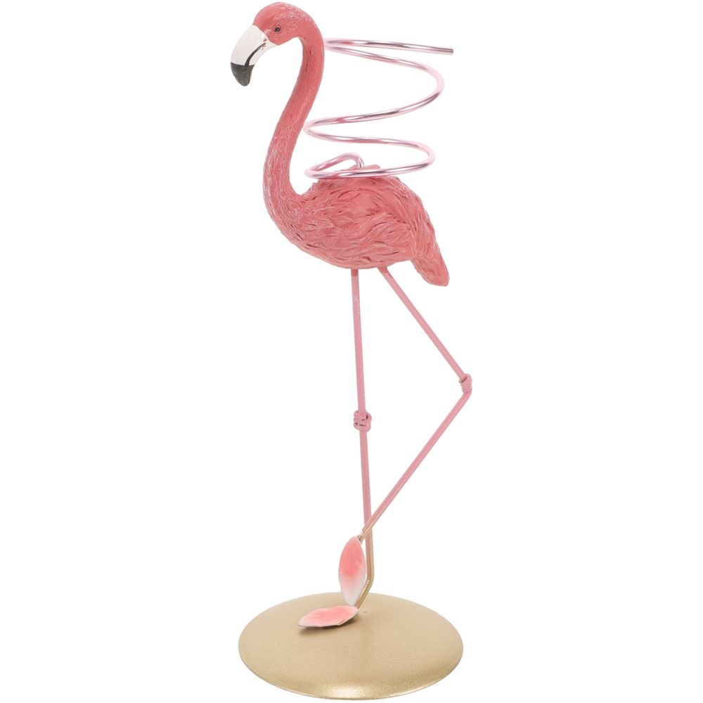 Flamingo Air Plant Holder with Resin and Iron Stand, Decorative Display for Home and Office Décor