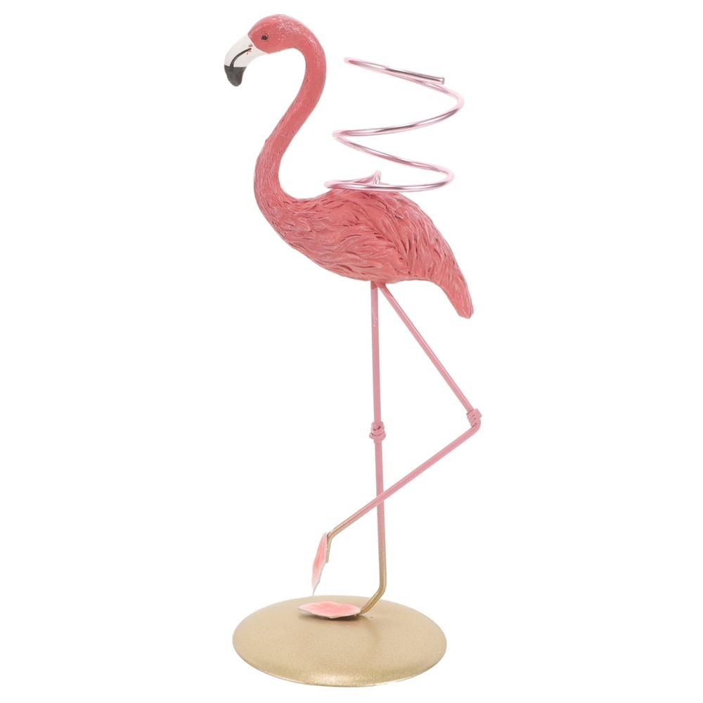 Flamingo Air Plant Holder with Resin and Iron Stand, Decorative Display for Home and Office Décor