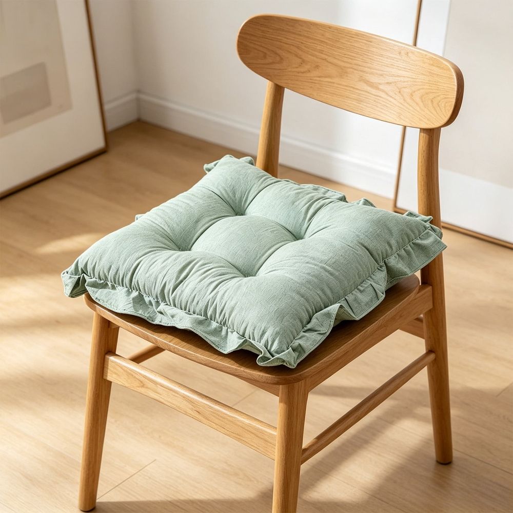 Square Chair Seat Pad, Thick Cozy Non-Slip Decorative Seat Cushion for Dining Kitchen Bedroom Indoor Furniture 15.75×15.75 Inch
