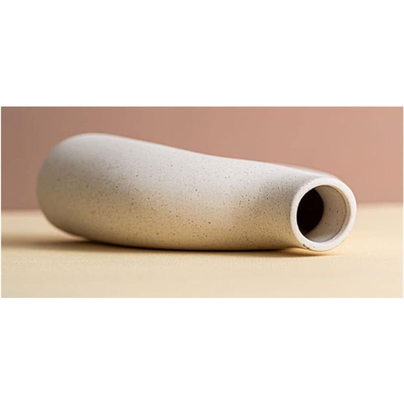White Ceramic Flower Vase Figurines Interior Unglazed Modern Art Nordic Pampas Grass Dried Flower Container Desktop Decor
