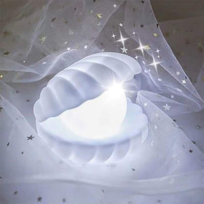 Pearl Night Light Bedside Night Lamp Bedroom Light Clam Mist Night Lights Streamer Mermaid Fairy Night Lamp for Christmas