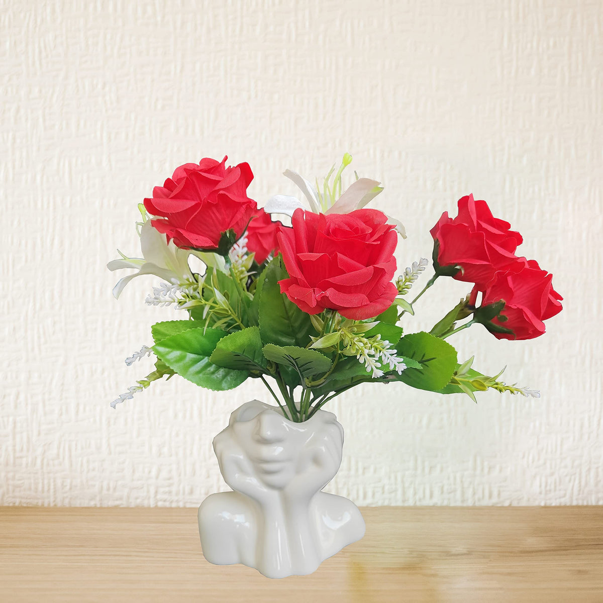 Female Form Ceramic Body Face Art Vase Ideal For Home Office Bookshelf Table Shelf Décor Modern Farmhouse