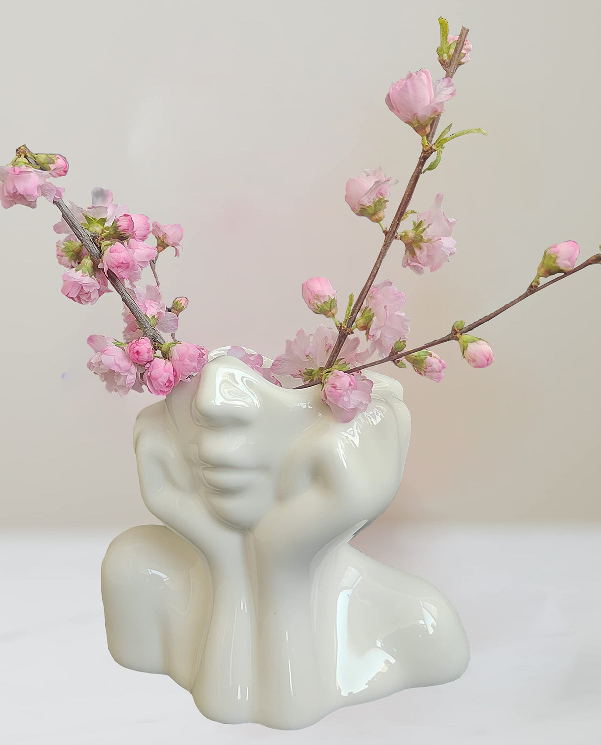 Female Form Ceramic Body Face Art Vase Ideal For Home Office Bookshelf Table Shelf Décor Modern Farmhouse