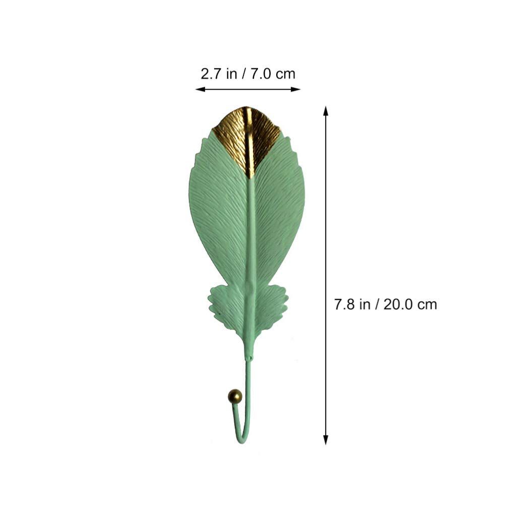 3 Pcs Wall Hanging Hook Wrought Iron Tropical Hawaii Leaf Shaped Hooks Hanger Punch Free Hat Towel Clothing Hook for Home