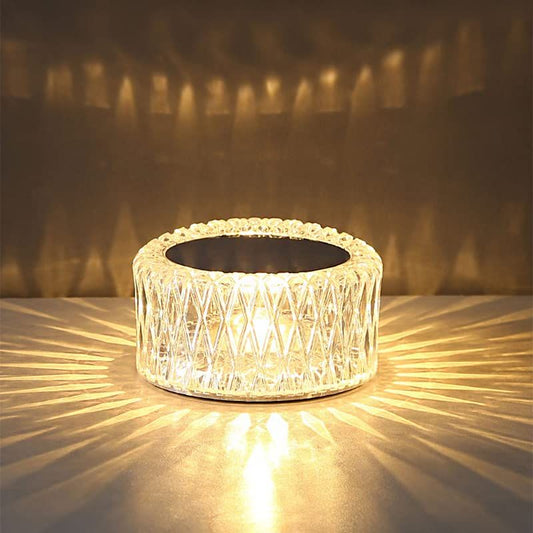 Portable Crystal LED Table Lamp, 3-Levels Brightness Desk Lamp, 3 Color Touch Control Rechargeable Lamp, Night Light, Bedside Lamp