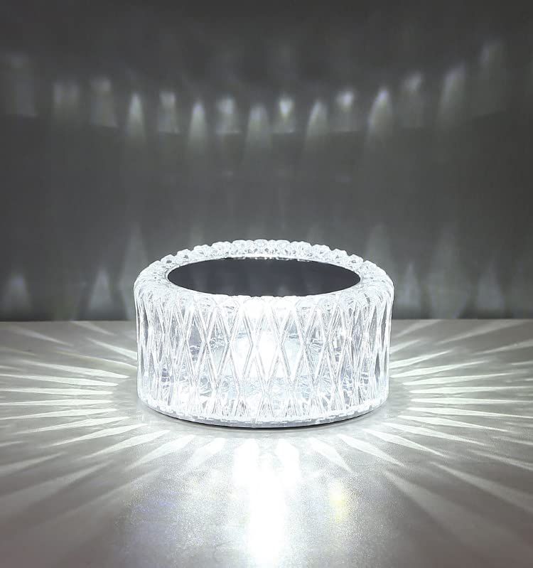 Portable Crystal LED Table Lamp, 3-Levels Brightness Desk Lamp, 3 Color Touch Control Rechargeable Lamp, Night Light, Bedside Lamp