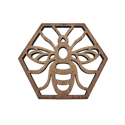 5Pcs Drink Coasters, Decor Bar Wooden Coaster, Honeycomb Design Furniture Coasters, Cup Pad Wall Art Decoratiob, Table Coasters