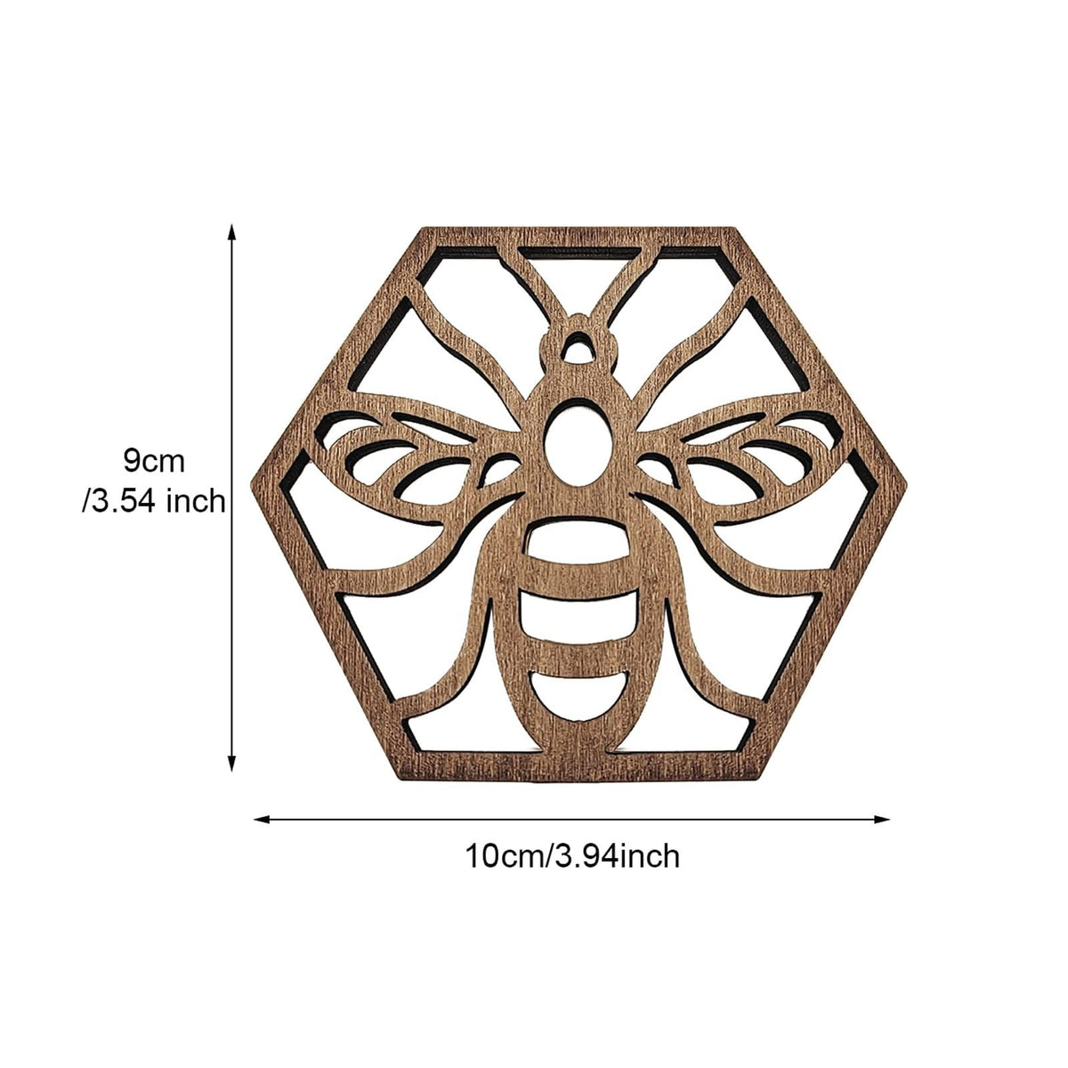 5Pcs Drink Coasters, Decor Bar Wooden Coaster, Honeycomb Design Furniture Coasters, Cup Pad Wall Art Decoratiob, Table Coasters