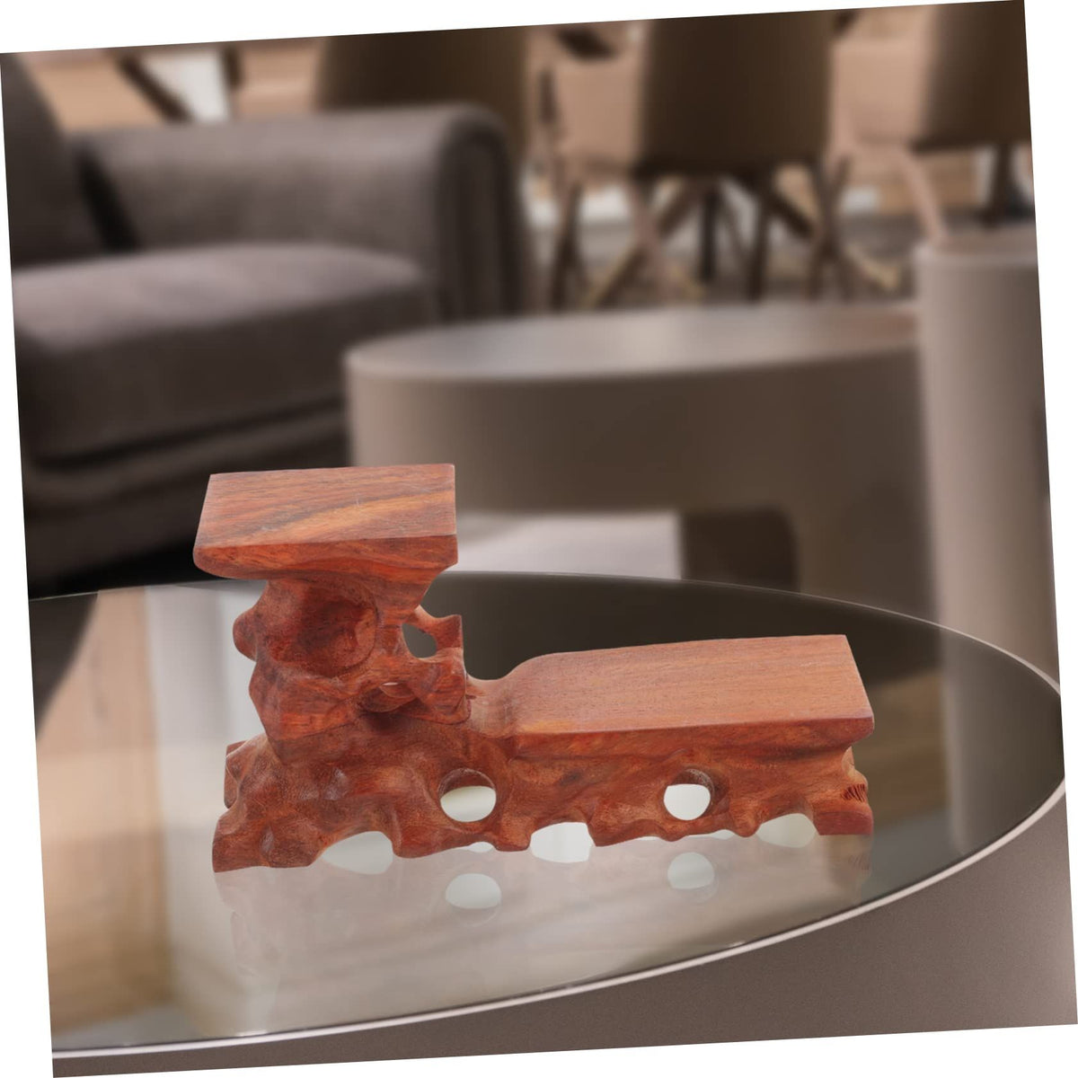 Chinese Style Display Stand Figurine Display Shelf Wooden Display Stand Antique Vase Oriental Furniture Stands Stone Base