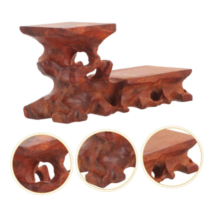 Chinese Style Display Stand Figurine Display Shelf Wooden Display Stand Antique Vase Oriental Furniture Stands Stone Base