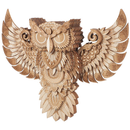 Wood Owl Wall Decor Hand Carved Wood Owl Decor Rustic Owl Statue Wall Plaque Hanging Home Decor Accent Art Unique Sculpture Decoration