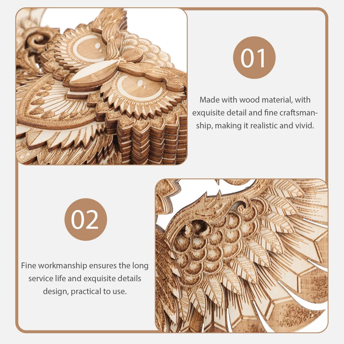 Wood Owl Wall Decor Hand Carved Wood Owl Decor Rustic Owl Statue Wall Plaque Hanging Home Decor Accent Art Unique Sculpture Decoration