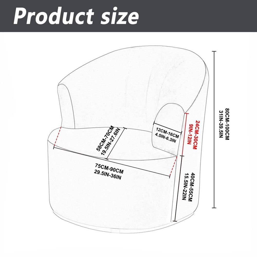 1 Sofa Cover Stretch Armchair Slipcovers Round Club Chair Couch Cover Armchair Cover for Recliner Sofa Modern Swivel Chair Slipcover Barrel Armchairs Cover