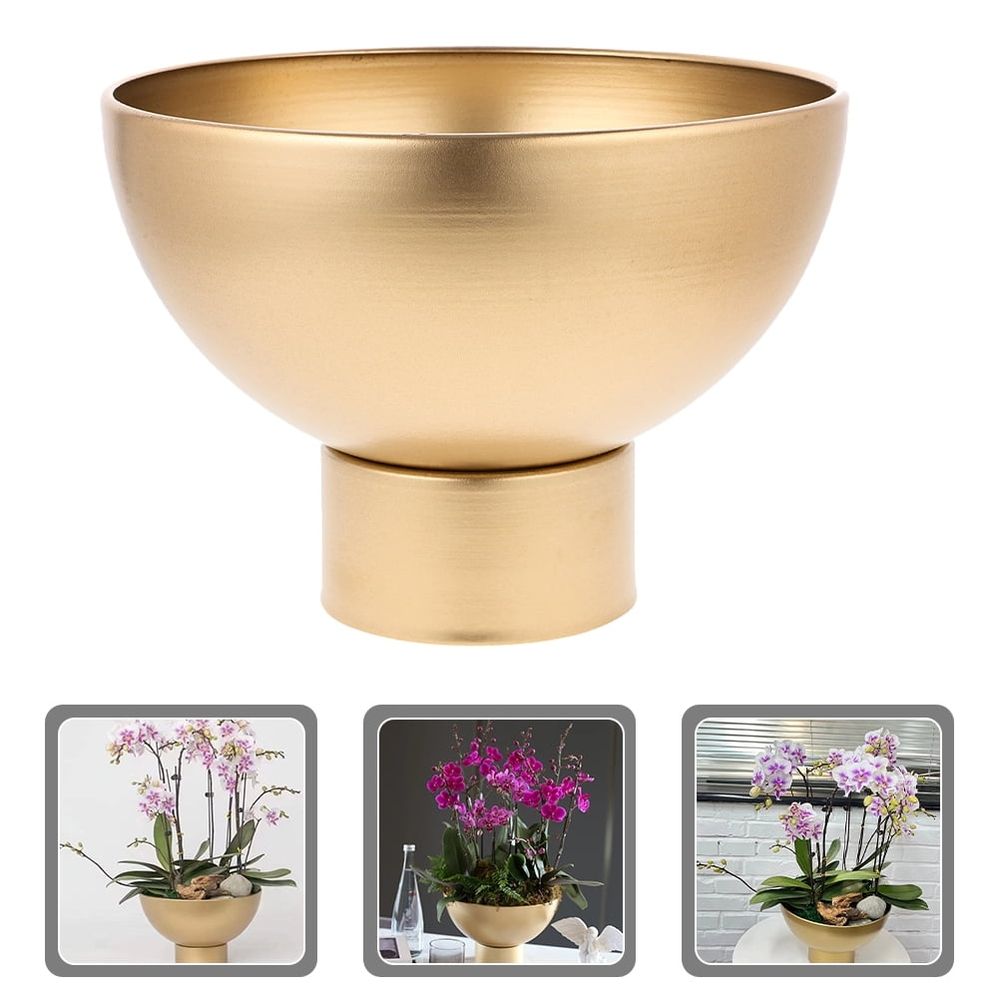 Cactus Planting Pot Flowerpot Iron Golden Planter Modern Style 1Pcs