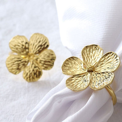 6Pcs Alloy Flower Napkin Rings Romantic Themed Wedding Napkin Decor