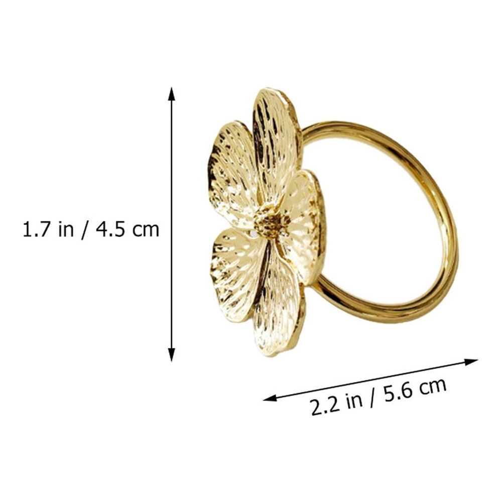 6Pcs Alloy Flower Napkin Rings Romantic Themed Wedding Napkin Decor