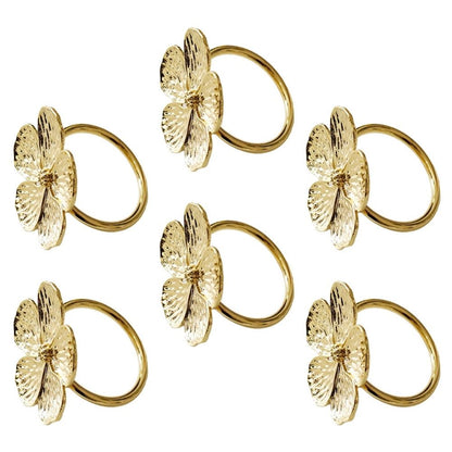 6Pcs Alloy Flower Napkin Rings Romantic Themed Wedding Napkin Decor