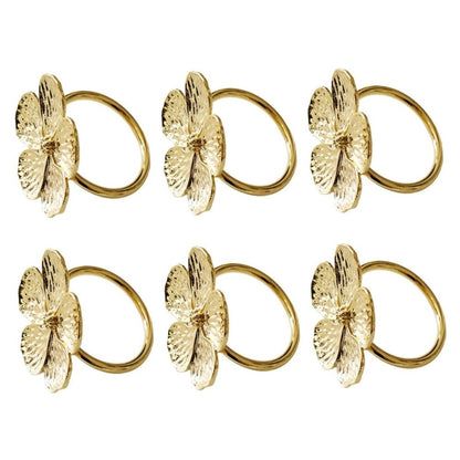 6Pcs Alloy Flower Napkin Rings Romantic Themed Wedding Napkin Decor