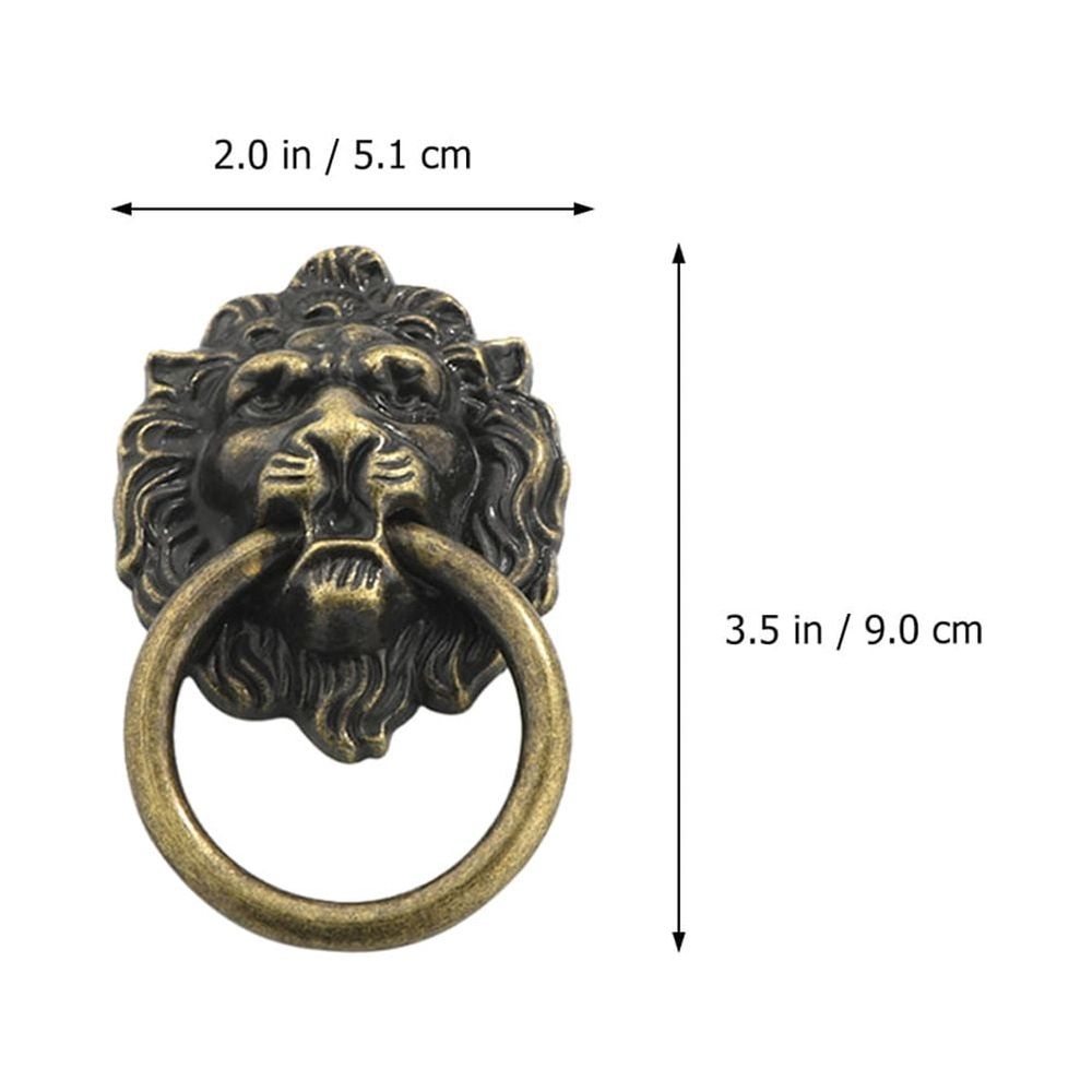 5 Pcs Handles Drawer Lion Head Handle Desk Drawer Pull 9.00X5.10X1.50CM Silver