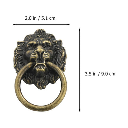5 Pcs Handles Drawer Lion Head Handle Desk Drawer Pull 9.00X5.10X1.50CM Silver