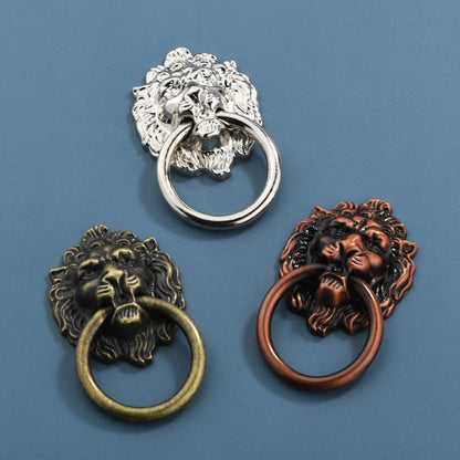 5 Pcs Handles Drawer Lion Head Handle Desk Drawer Pull 9.00X5.10X1.50CM Silver