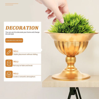Golden Iron Flower Vase Wedding Table Centerpiece Decorative Floral Arrangement Pot