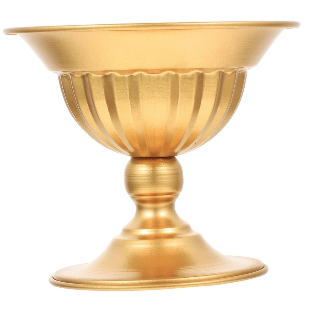 Golden Iron Flower Vase Wedding Table Centerpiece Decorative Floral Arrangement Pot