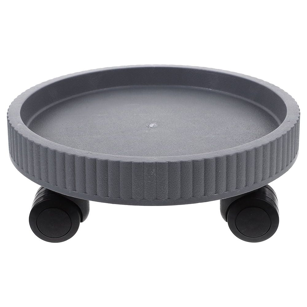 Sturdy Rolling Plant Base, Grey Plastic, Perfect for Indoor Flower Pots
