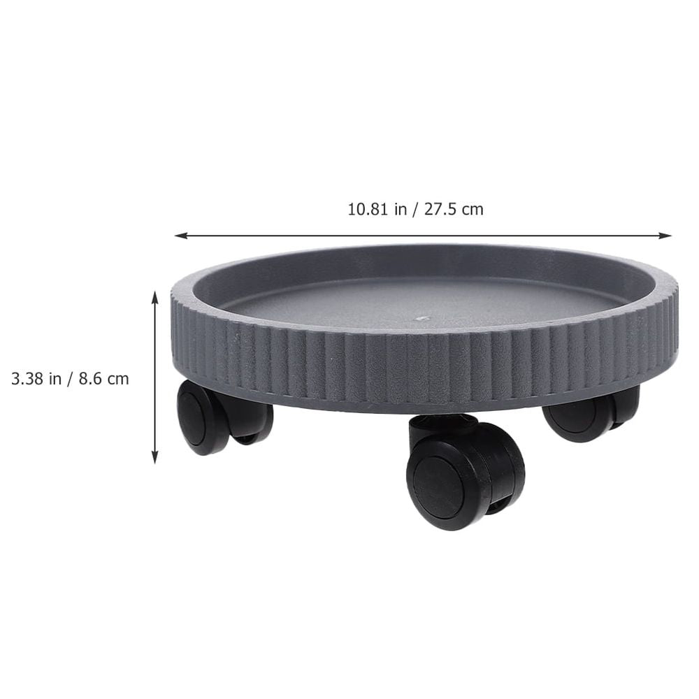 Sturdy Rolling Plant Base, Grey Plastic, Perfect for Indoor Flower Pots