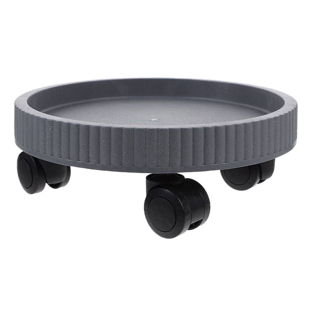 Sturdy Rolling Plant Base, Grey Plastic, Perfect for Indoor Flower Pots