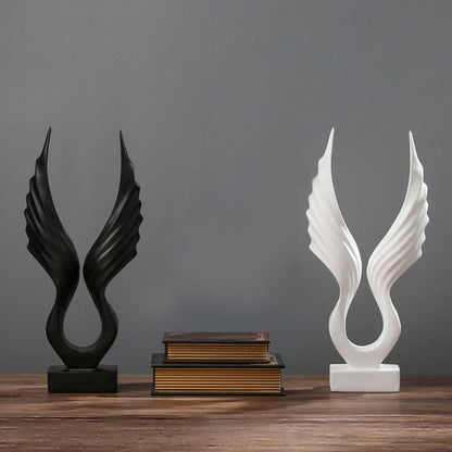 1Pc Angel Wing Ornament Black Synthetic Resin for Living Room Table Decor