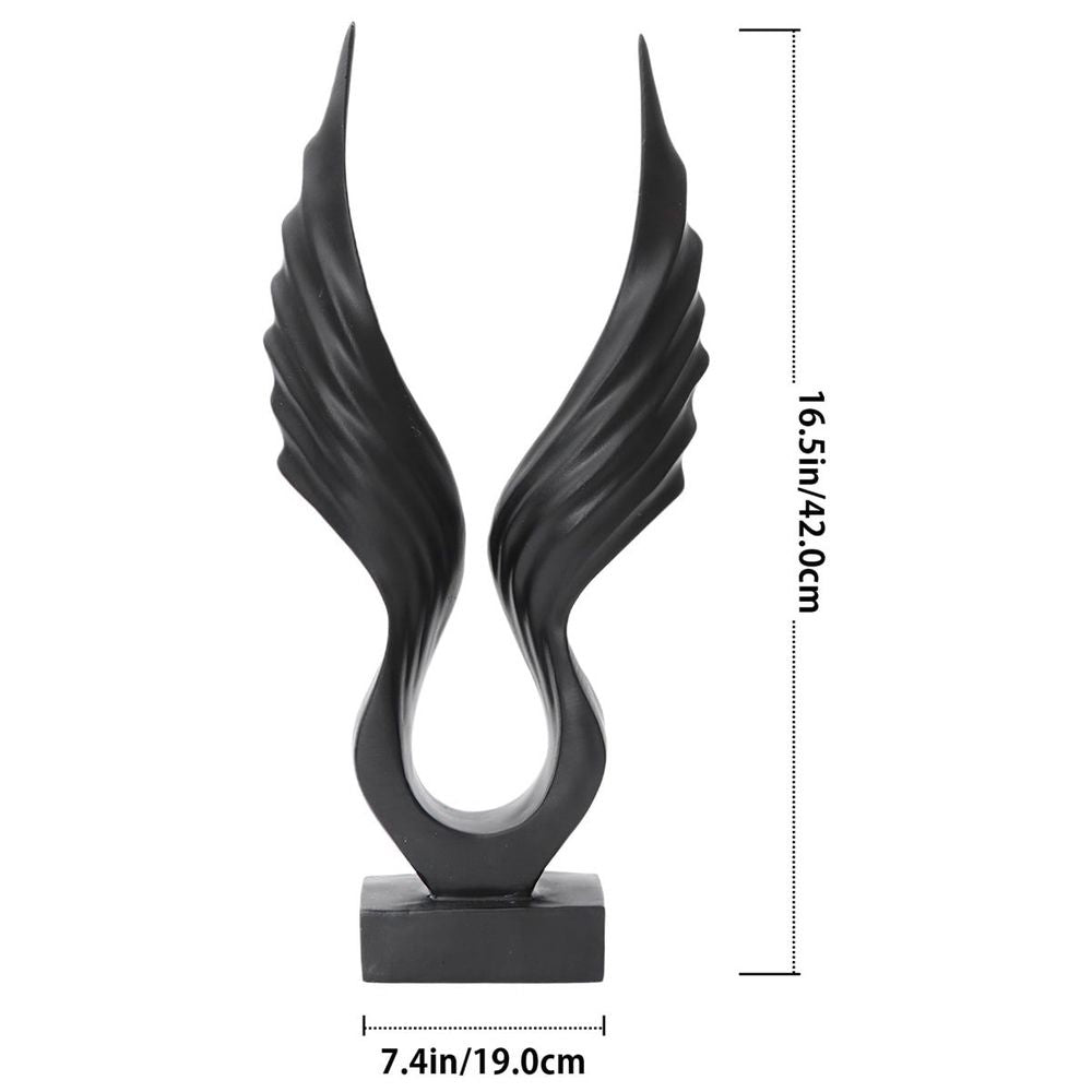 1Pc Angel Wing Ornament Black Synthetic Resin for Living Room Table Decor