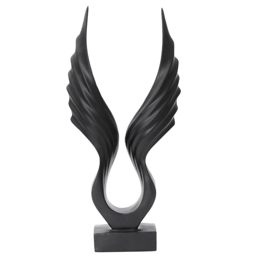 1Pc Angel Wing Ornament Black Synthetic Resin for Living Room Table Decor