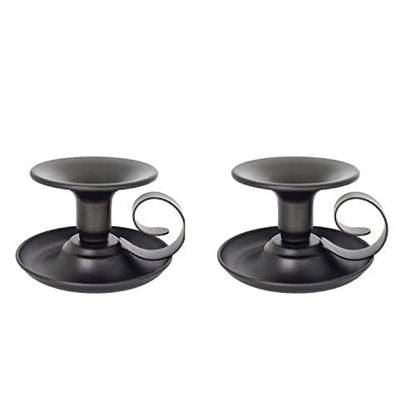 2Packs Candle Holders Black Iron with Handle Watebac,Iron Taper Candle Holder Simple Candlestick Holders for Dinning,Party