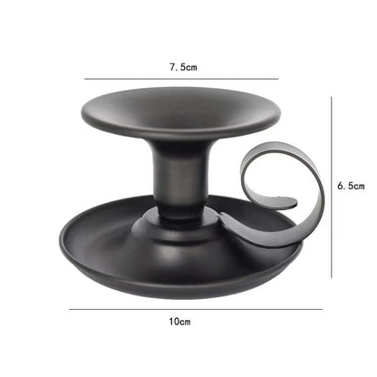 2Packs Candle Holders Black Iron with Handle Watebac,Iron Taper Candle Holder Simple Candlestick Holders for Dinning,Party