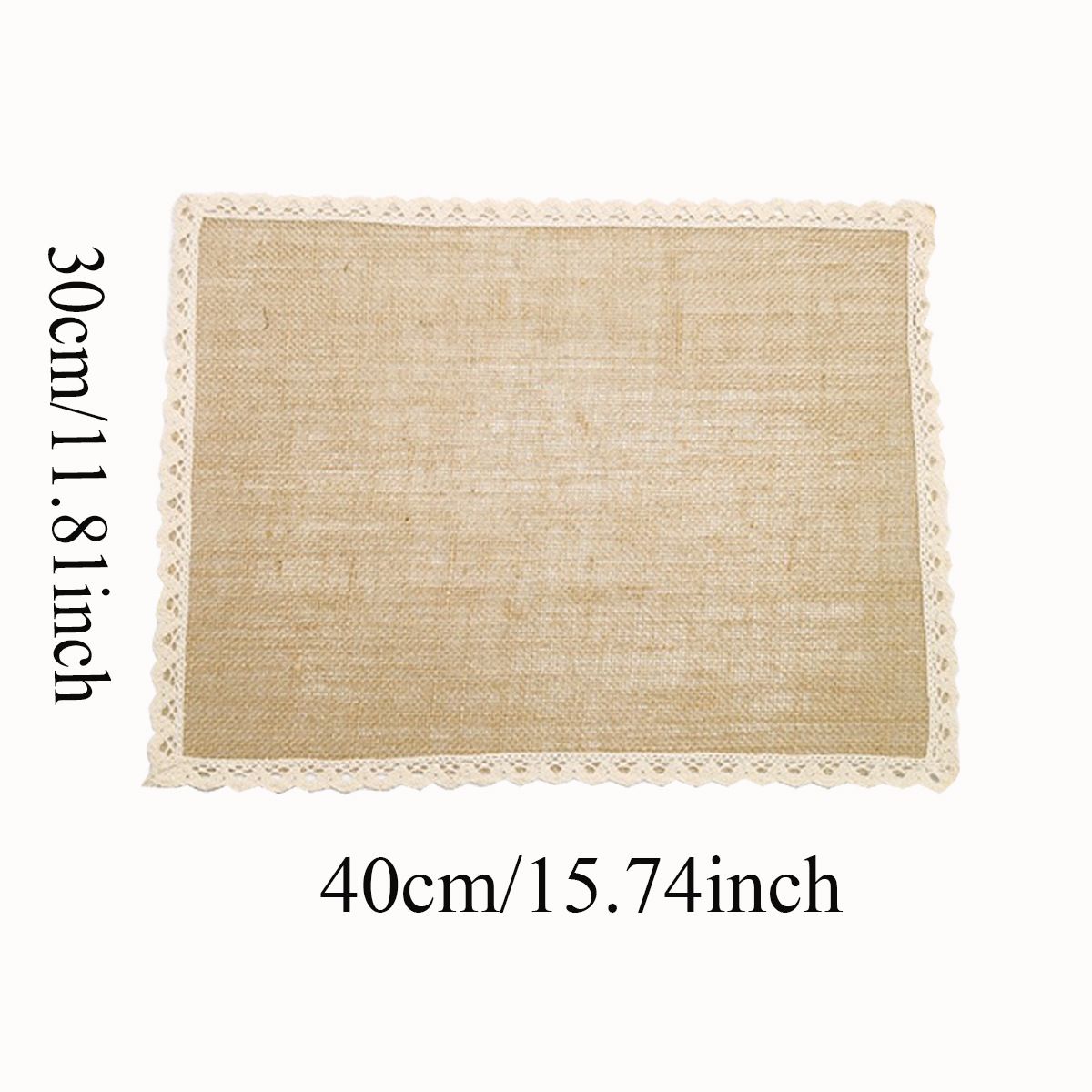 5Pcs Linen Table Mat Lace Placemat Set Natural Woven Tableware Mat Wedding Decoration elegant and perfect