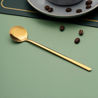 2 Pcs Gold 304 Stainless Steel Coffee Spoons, Stirring Spoons, Tea Spoons Long Handle, Gold Teaspoons, Ice Tea Spoons, Long Spoons